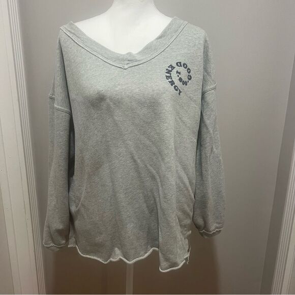 Aerie oversized off the shoulder v neck women's sweatshirt size medium - Picture 7 of 14